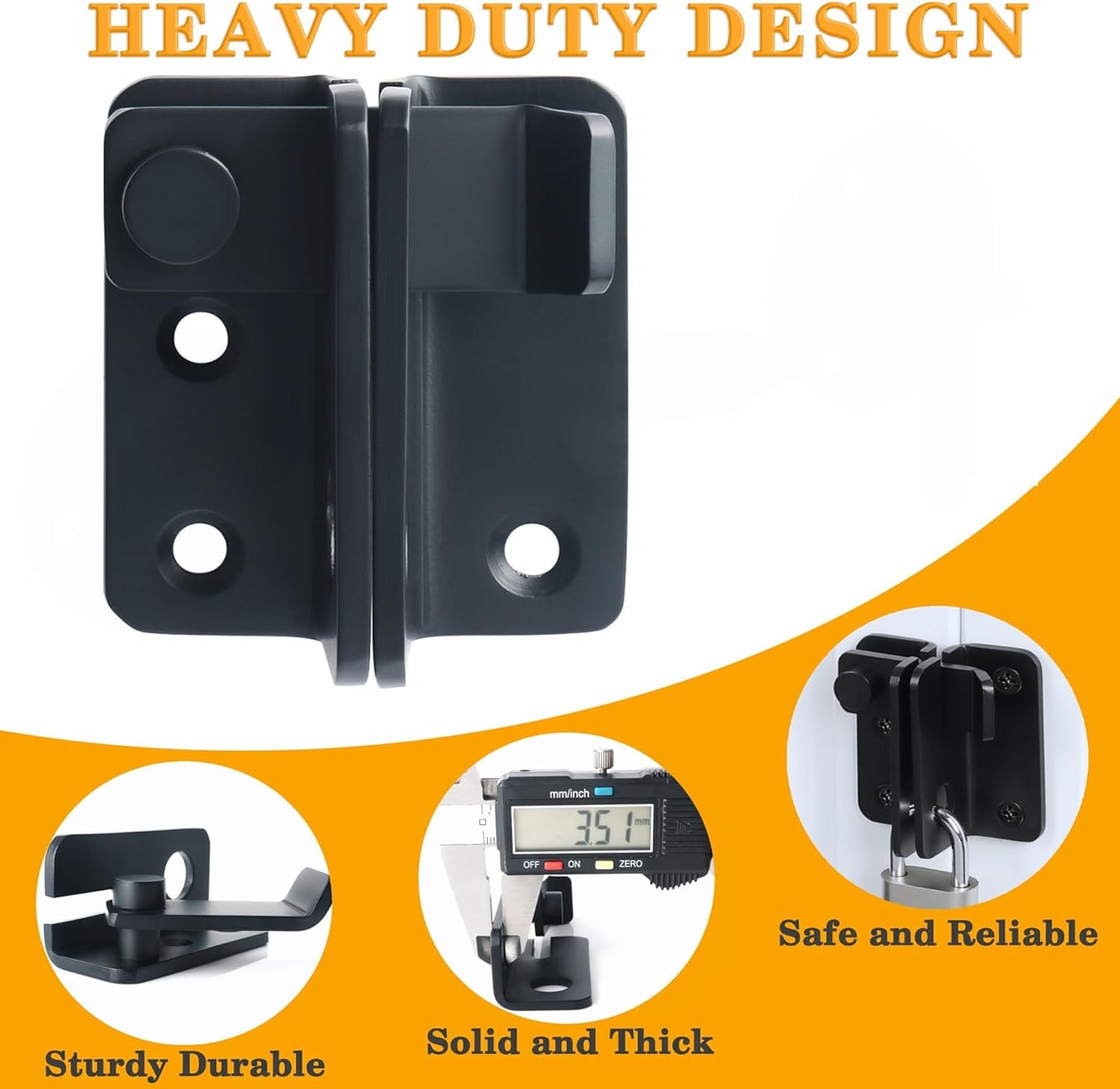 2 Pack Heavy Duty Stainless Steel Matte Black Flip Latch Gate Latches for Barn Cabinet Pet Cage Garden Garage Window Sliding Door