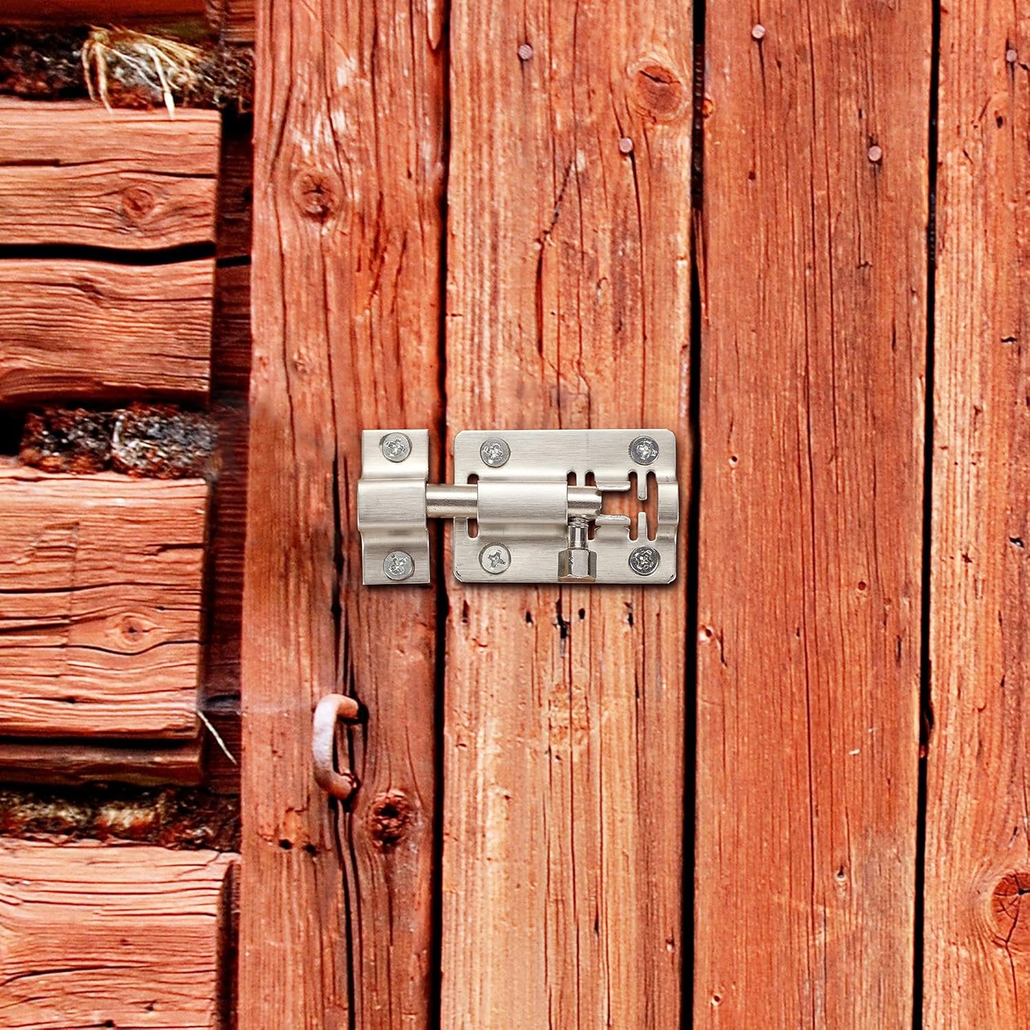 2 Pack Heavy Duty Stainless Steel Slide Latch Locks - 2 Inch Barrel Bolt Locks for Doors, Bedrooms, Chests, Cabinets, Windows, Fences - Includes Screws