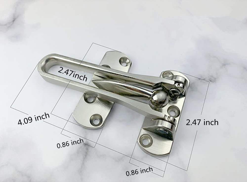 2 Pack Home Security Door Reinforcement Lock Swing Bar for Kids, Solid Latch Guard Clasp, Front Door Locks for Swing-in Doors