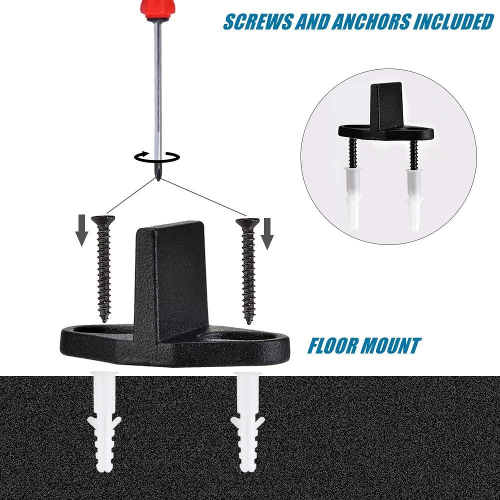 2 Pack Homode Barn Door Floor Guide - Sliding T Shape Bottom Guide Mount - Heavy Duty Metal Hardware, Matte Black