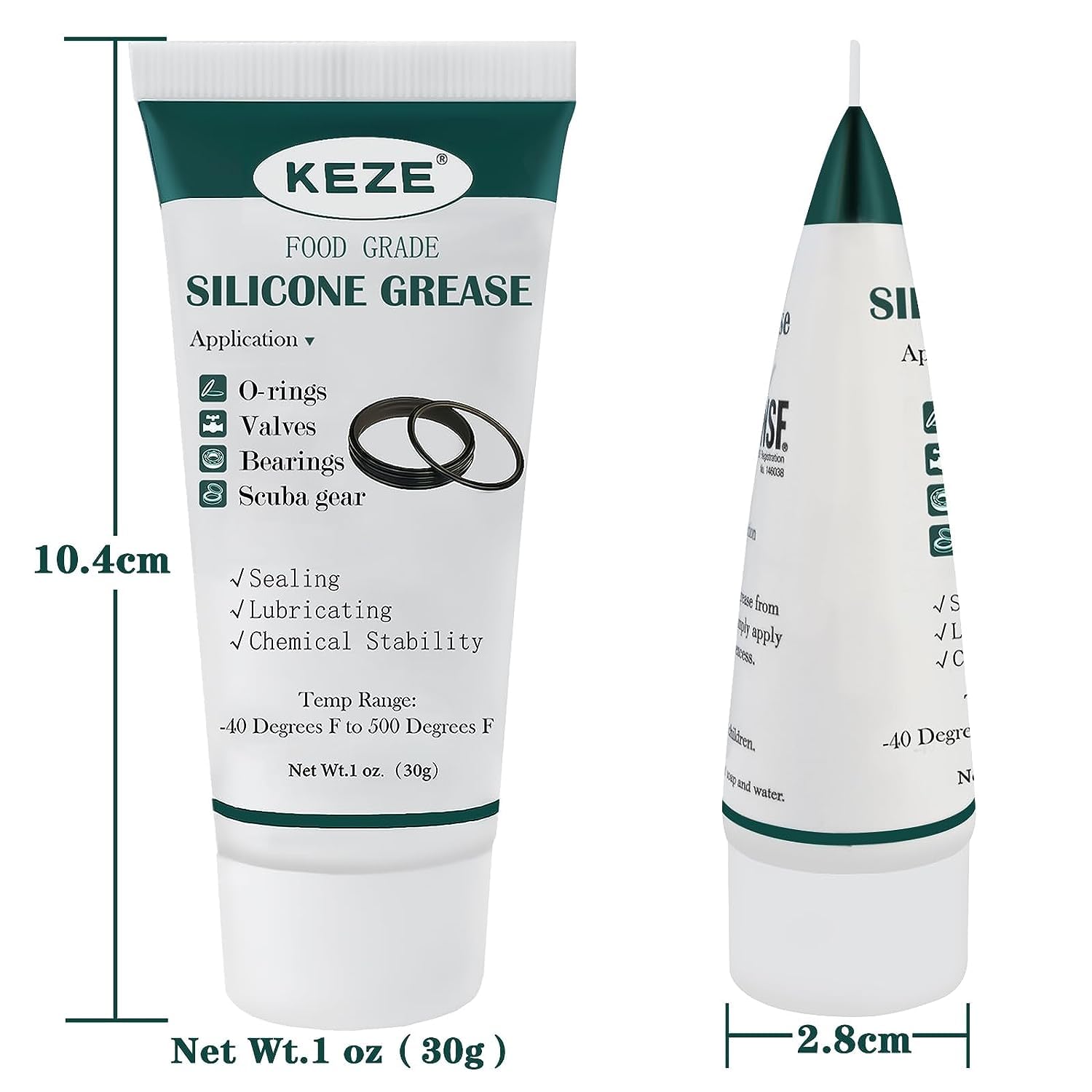 2-Pack KEZE Food Grade Silicone Grease with Brush for Plumber Faucet O Rings Lubrication