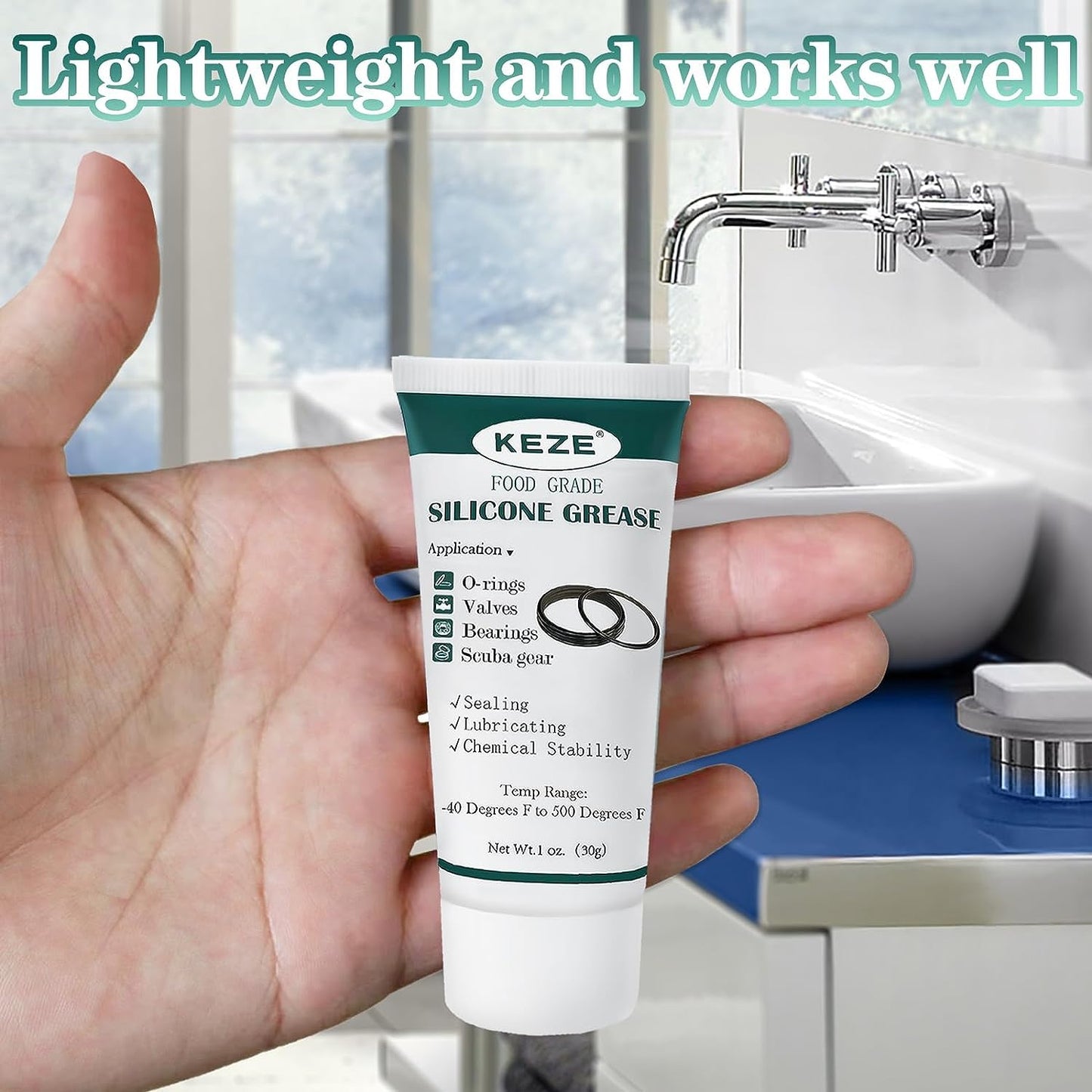 2-Pack KEZE Food Grade Silicone Grease with Brush for Plumber Faucet O Rings Lubrication