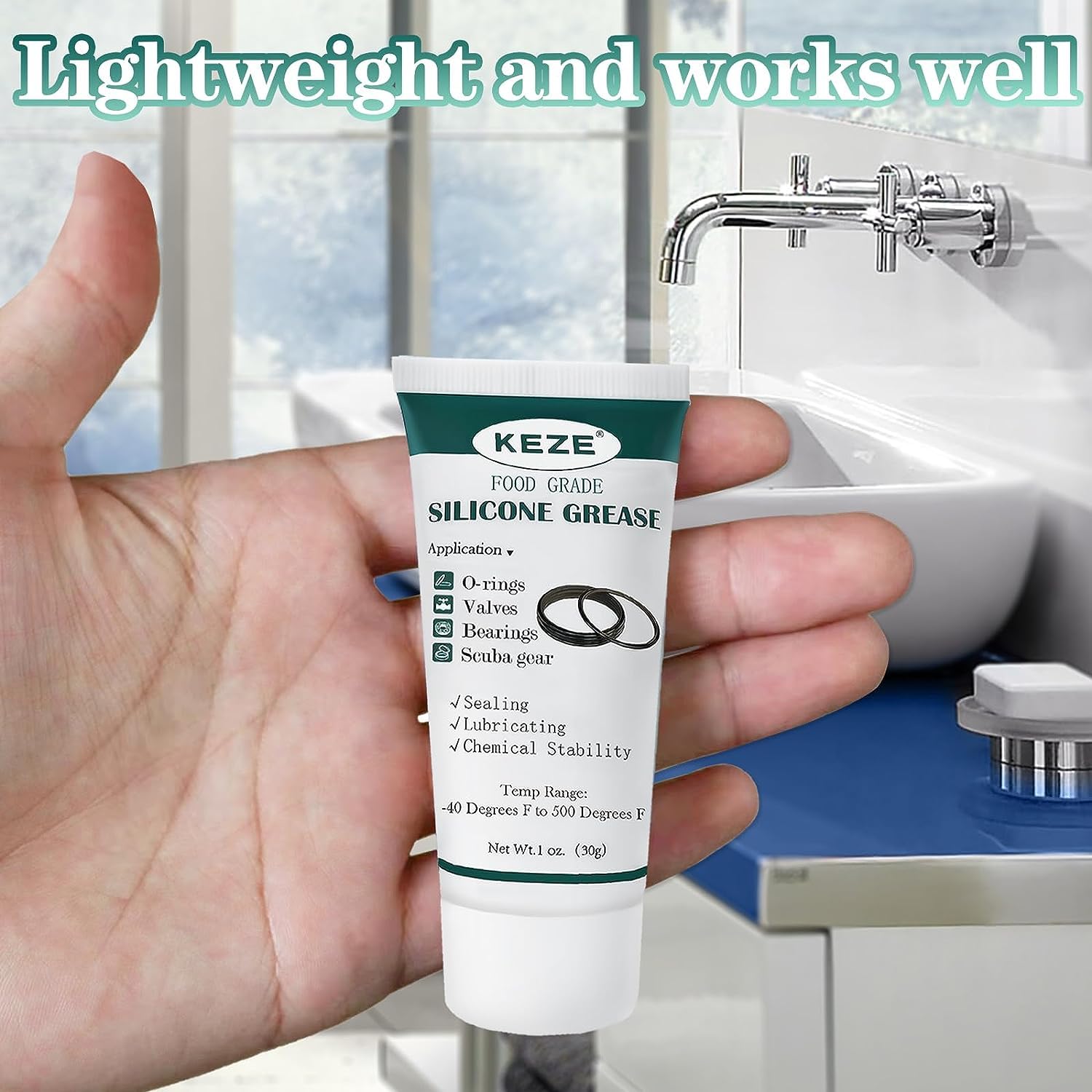 2-Pack KEZE Food Grade Silicone Grease with Brush for Plumber Faucet O Rings Lubrication