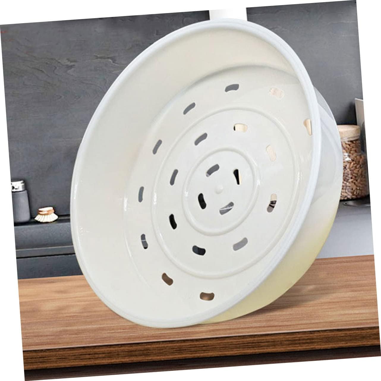 2-Pack KICHOUSE Steamer Baskets for Rice Cooker, Air Fryer, Microwave, Stove Top - White PP Steaming Tray Stand for Cooking Bun