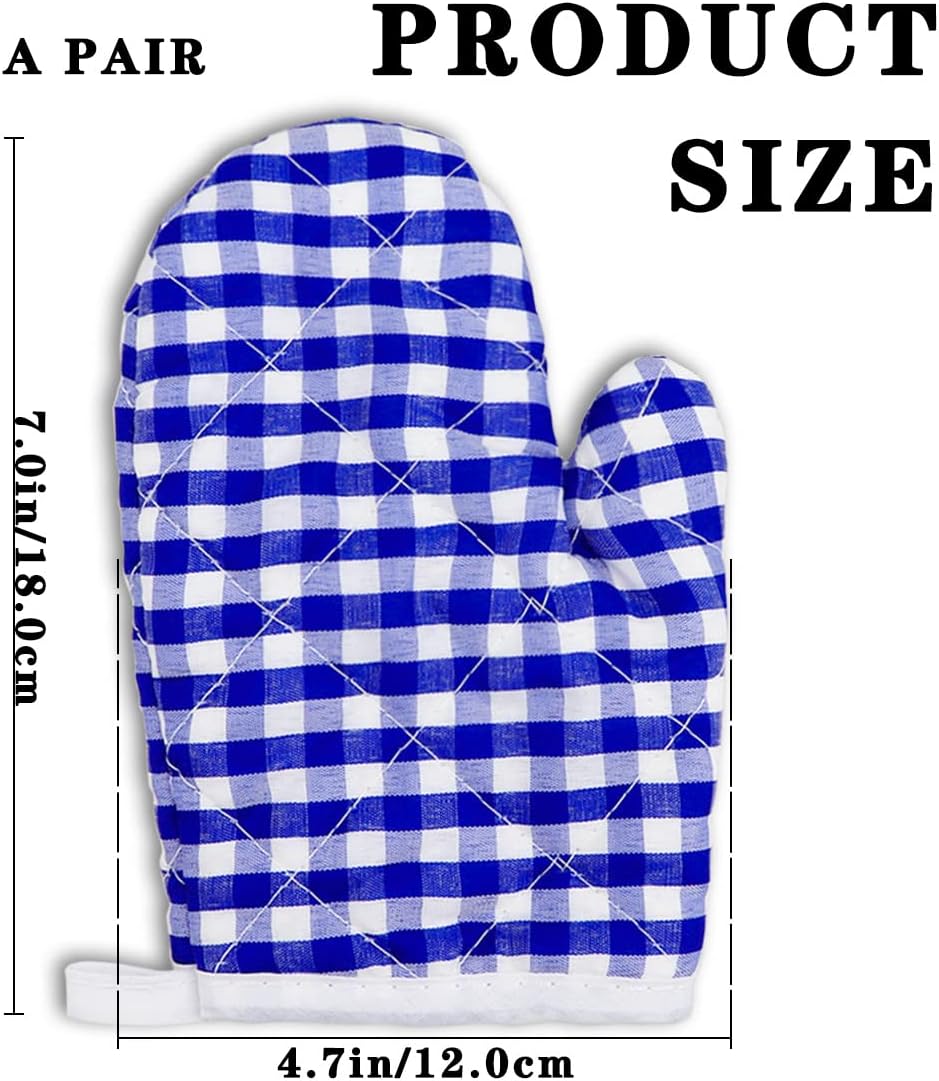2 Pack Kids Oven Mitts for Cooking, Heat Resistant Mittens for Kitchen Play, Age 4-12, 7"x4.7" Size