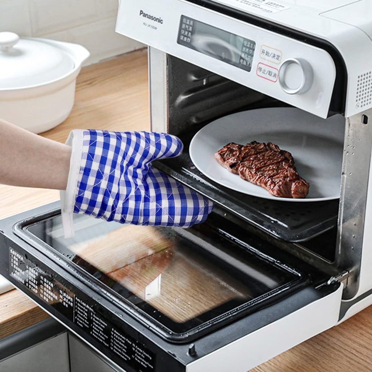 2 Pack Kids Oven Mitts for Cooking, Heat Resistant Mittens for Kitchen Play, Age 4-12, 7"x4.7" Size