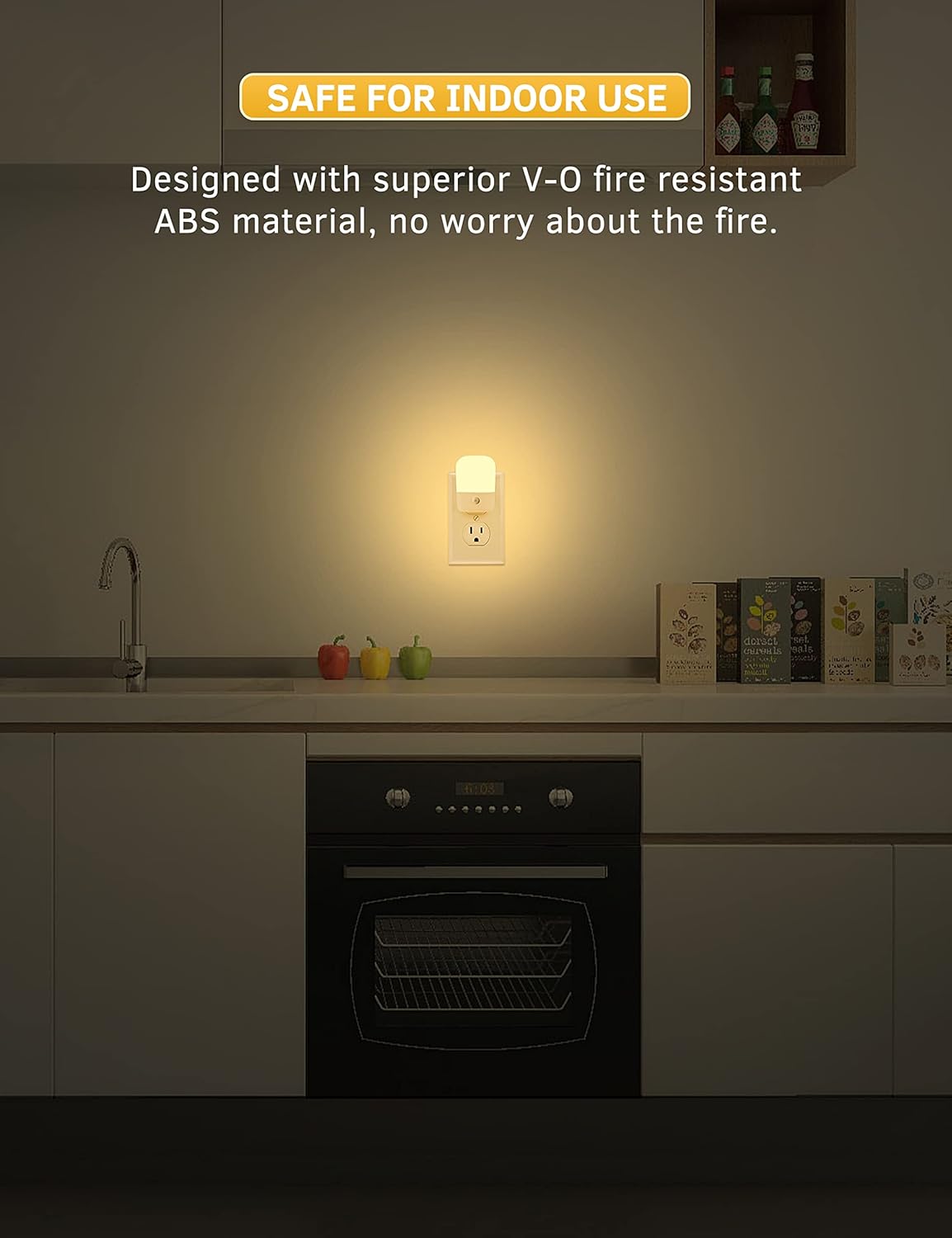 2 Pack L LOHAS LED Night Lights with Dusk to Dawn Sensor - Plug in Wall Night Light for Kids, Bedroom, Hallway - Adjustable Brightness & Warm White Glow