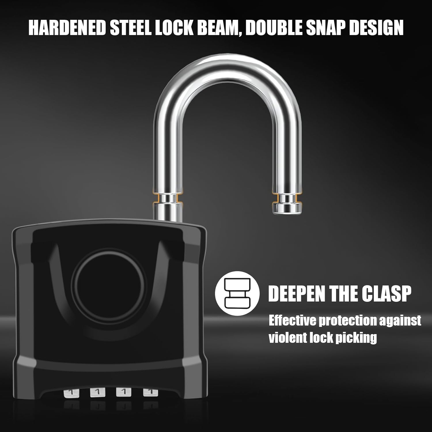 2 Pack Large Black Combination Padlock Set with One-Key Unlocking for Garden, Fences, Garage, Gate - Diyife Heavy Duty Weatherproof Design, Hidden Password, Anti-Error - WildKart