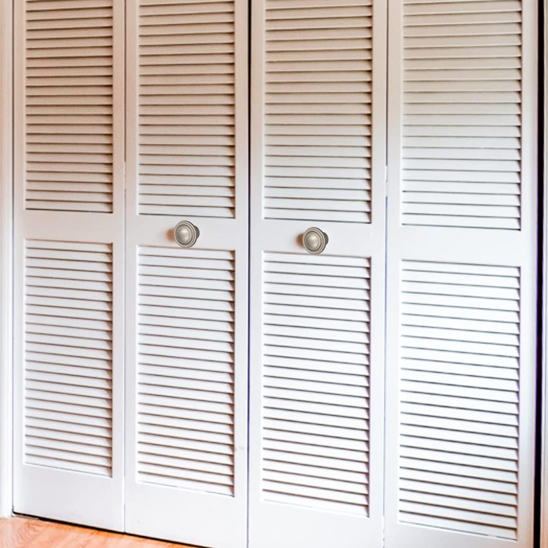 2 Pack Large Closet Door Knobs/Bifold Door Knobs - 1-3/4" Diameter (44mm) - Matte Nickel Finish