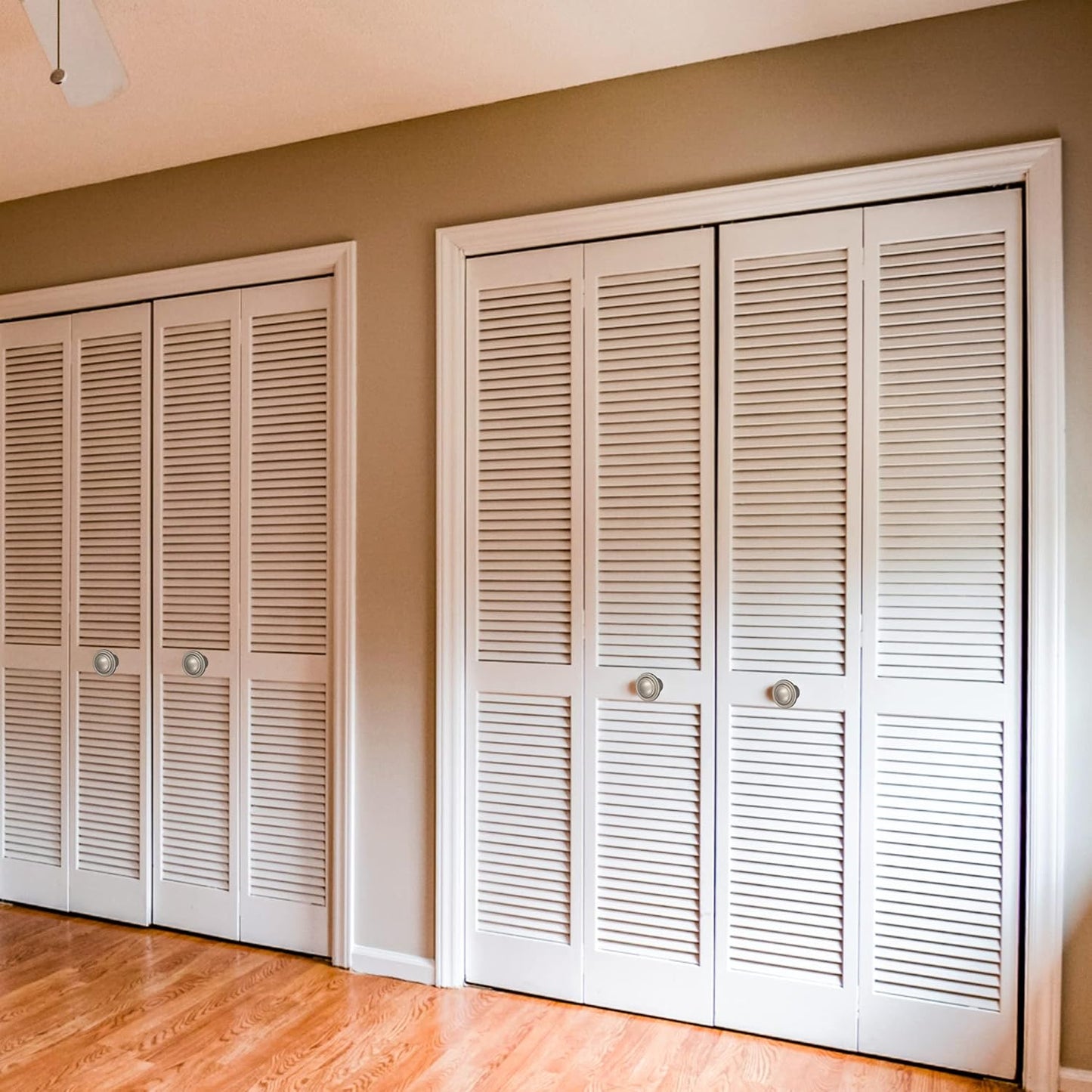 2 Pack Large Closet Door Knobs/Bifold Door Knobs - 1-3/4" Diameter (44mm) - Matte Nickel Finish