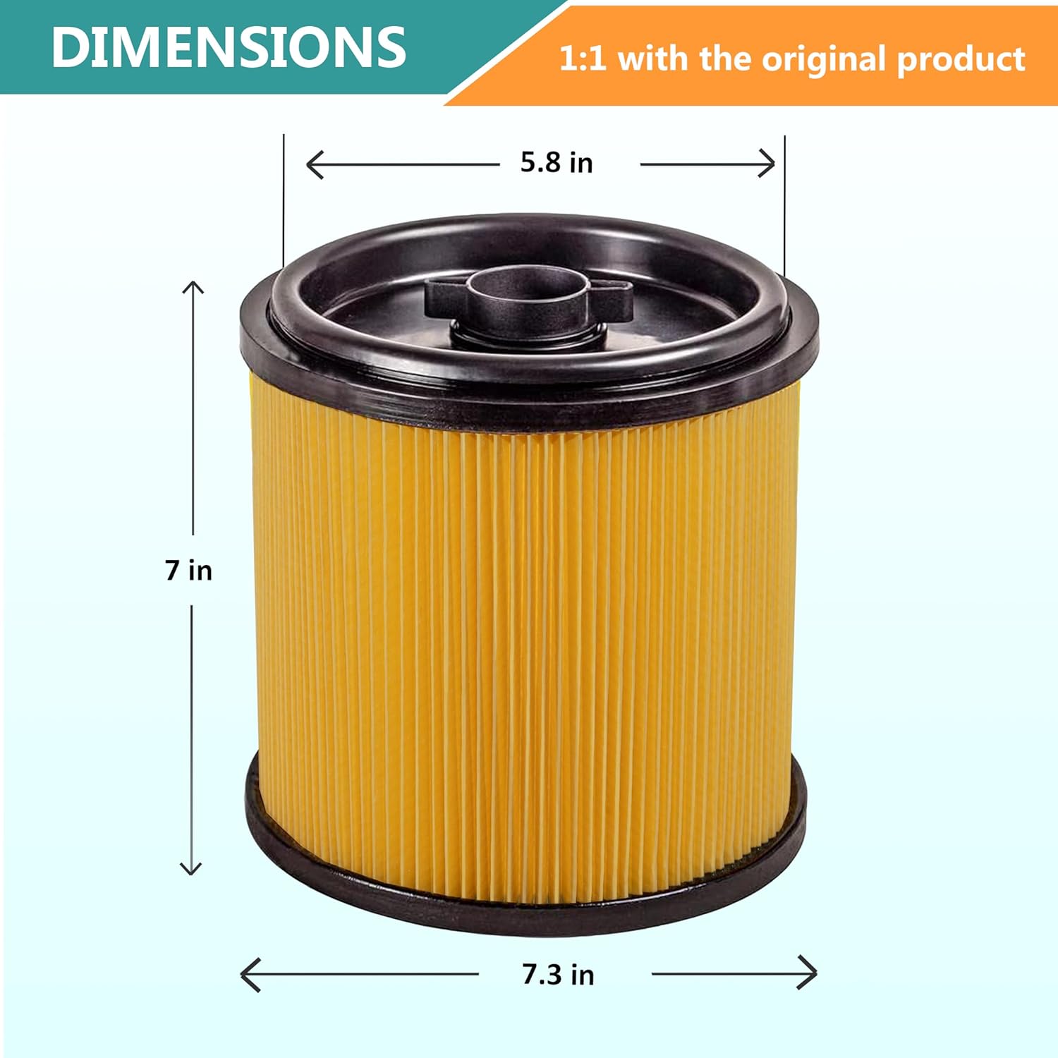 2-Pack LHARI Standard Cartridge Filter VCFS Compatible with Vacmaster & Hart Wet/Dry Vacs