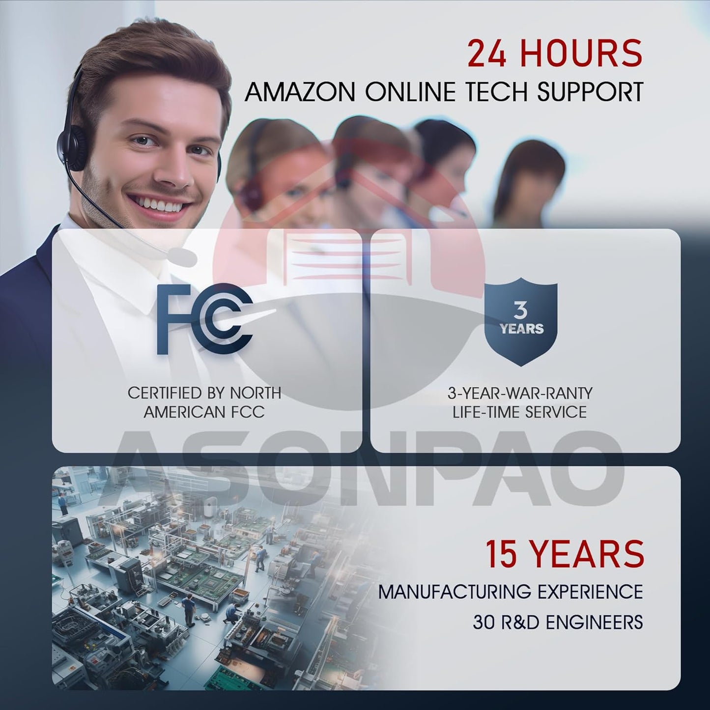 2-Pack Linear Garage Door Opener Remote Megacode 318MHz - ASONPAO ACT-31B ACP00879 MCT-1 DNT00083 LD033 LD050 LS050 - Long Range, 3-Year Warranty, Lithium Battery