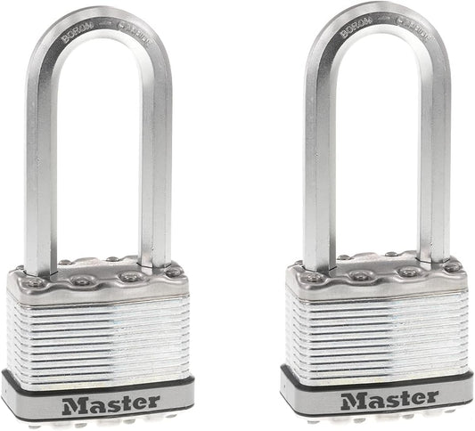 2 Pack Master Lock M5XTLJ Magnum Heavy Duty Outdoor Padlocks, Keyed-Alike - Silver - WildKart