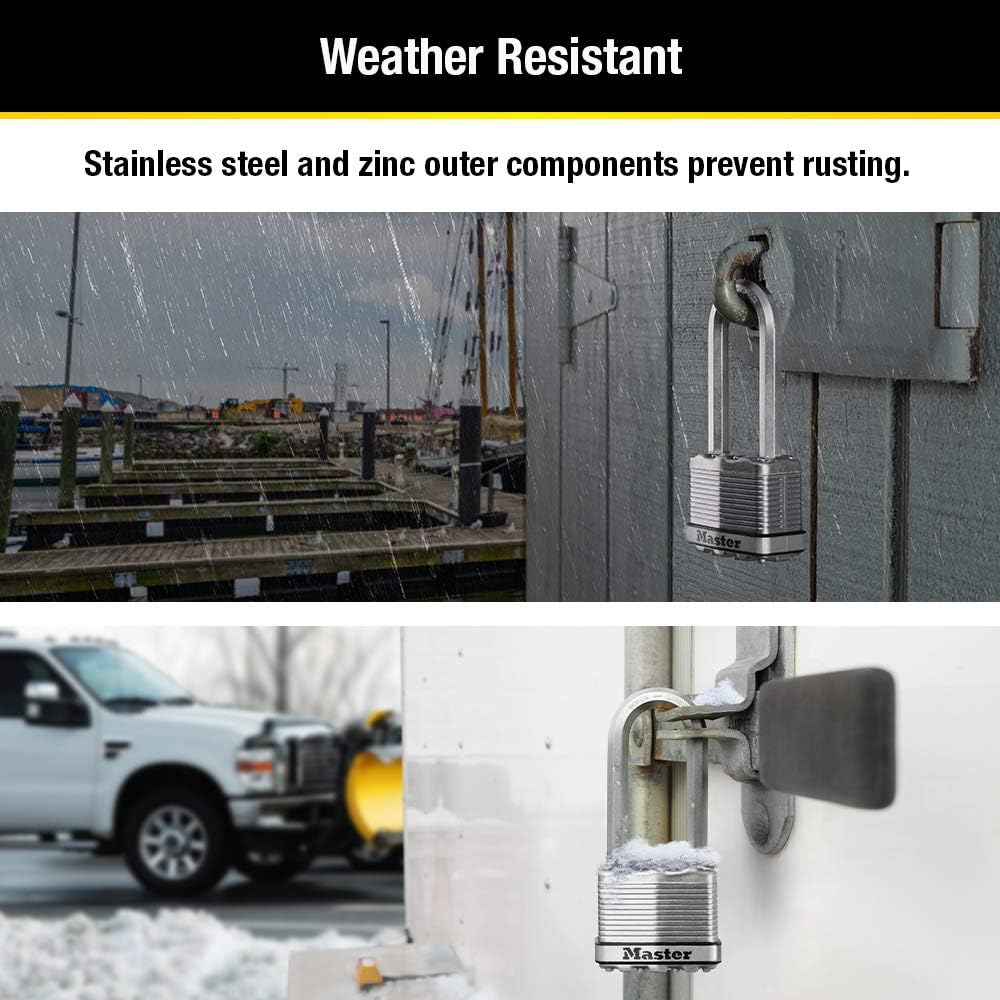 2 Pack Master Lock M5XTLJ Magnum Heavy Duty Outdoor Padlocks, Keyed-Alike - Silver - WildKart