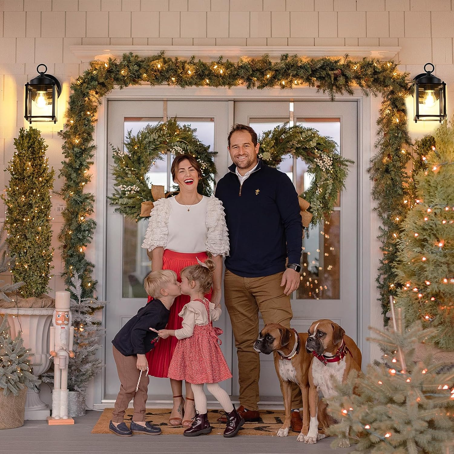 2-Pack MATAMEYE Outdoor Black Wall Lanterns with Clear Beveled Glass Shade - Waterproof Exterior Sconce Light Fixtures for Front Door