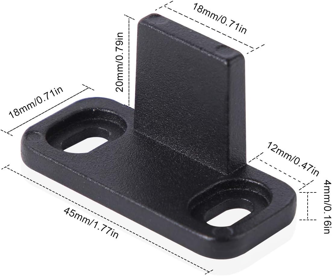 2 Pack Matte Black Metal Barn Door Floor Guides - Adjustable Bottom Guide Hardware for Sliding Doors by Homode