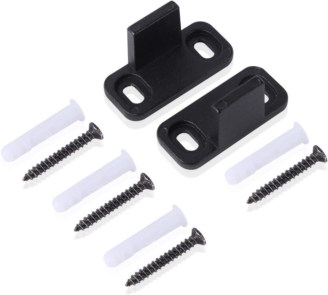 2 Pack Matte Black Metal Barn Door Floor Guides - Adjustable Bottom Guide Hardware for Sliding Doors by Homode