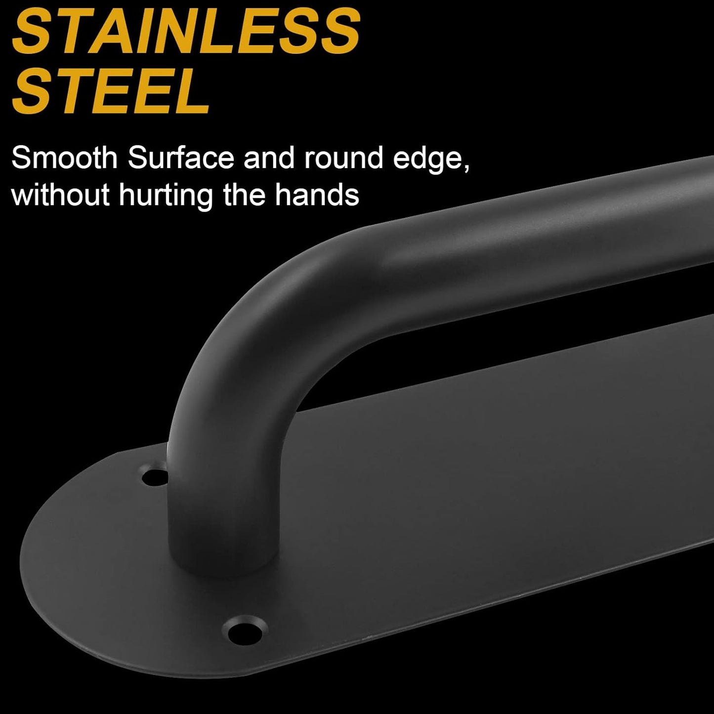 2 Pack Matte Black Stainless Steel Barn Door Handle Pull Plate for Sliding Barn Door Kitchen Cabinet - Heavy Duty (7.8" x 2.5")