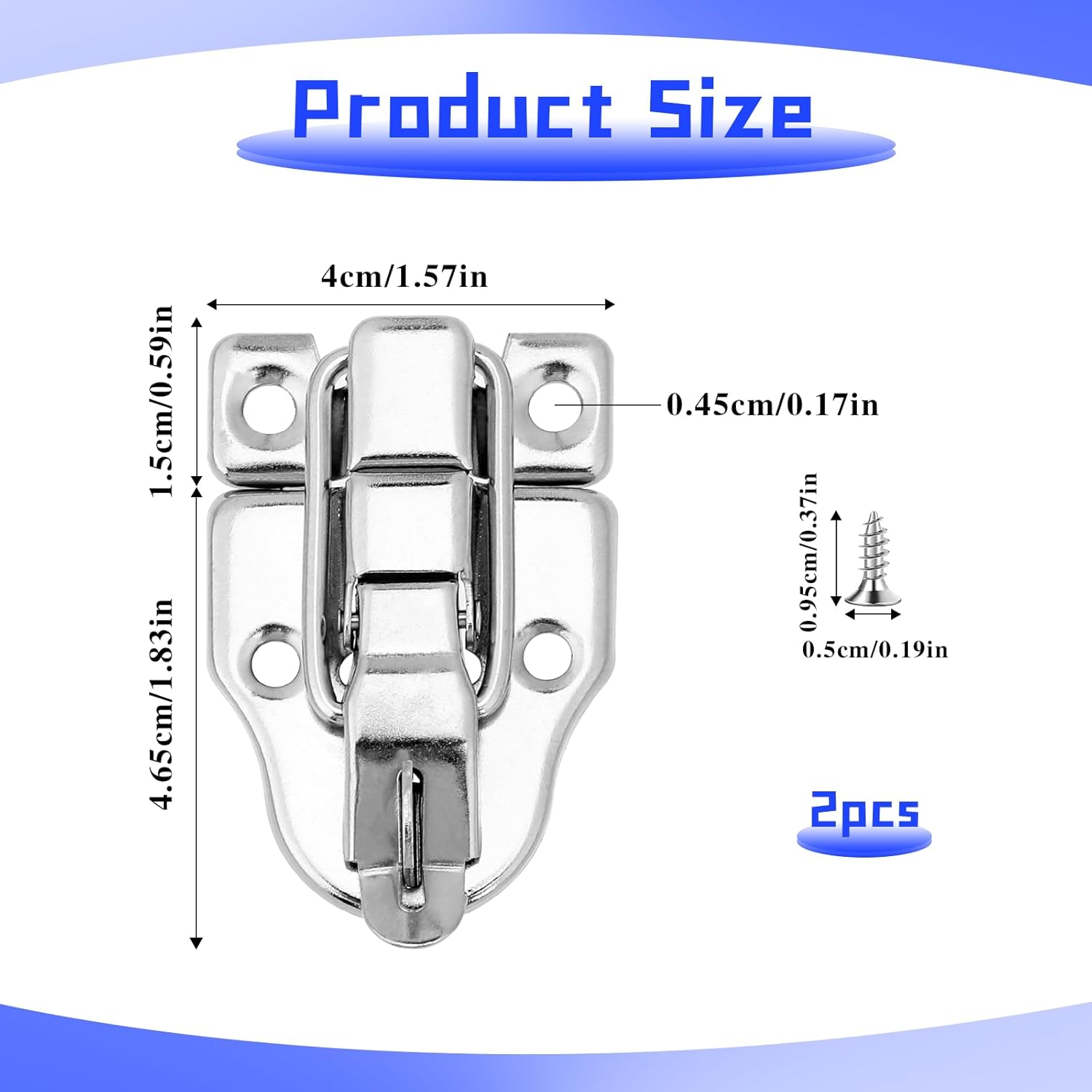 2 Pack Metal Duck-Billed Box Hasp Lock Toggle Latch Catch with Padlock Hole