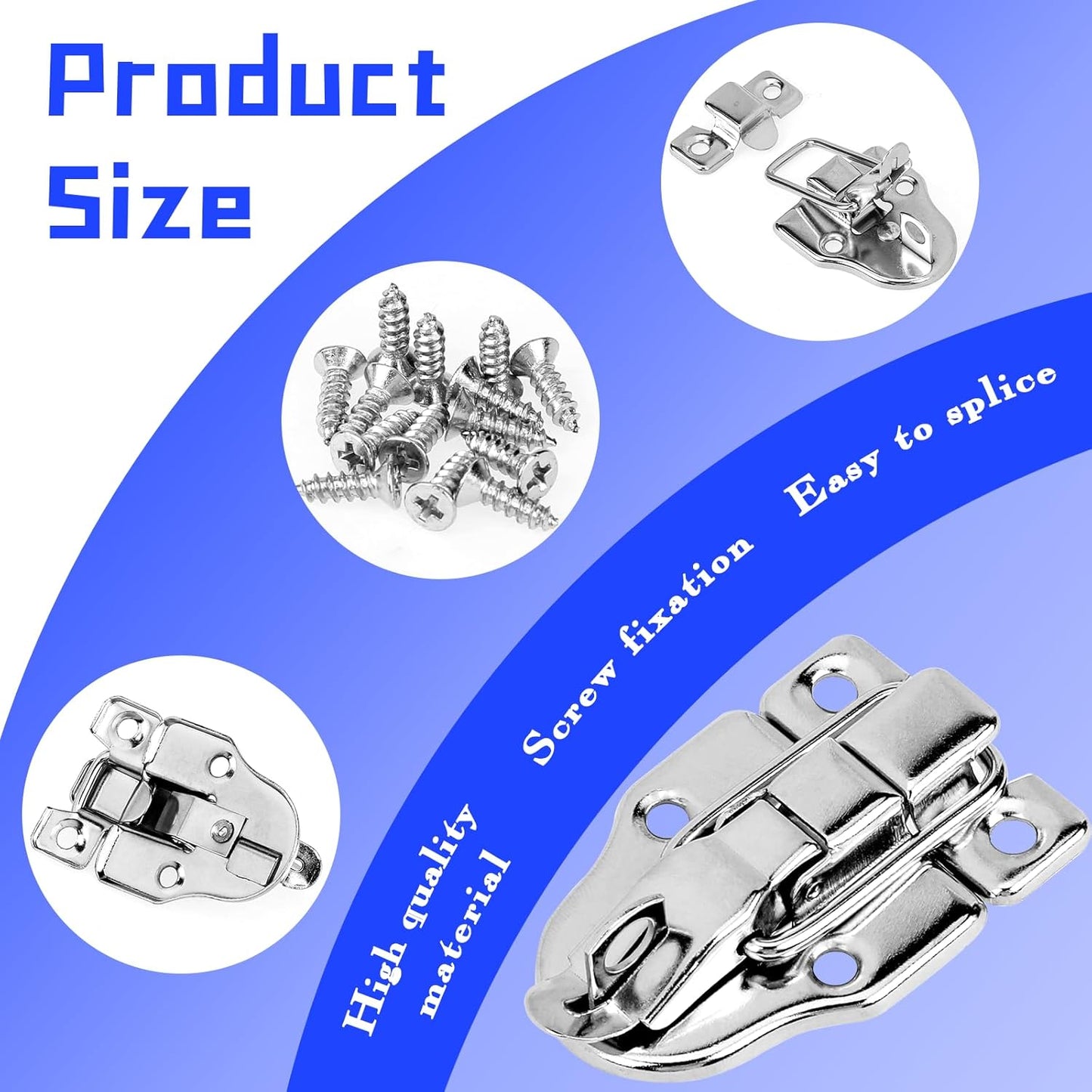 2 Pack Metal Duck-Billed Box Hasp Lock Toggle Latch Catch with Padlock Hole