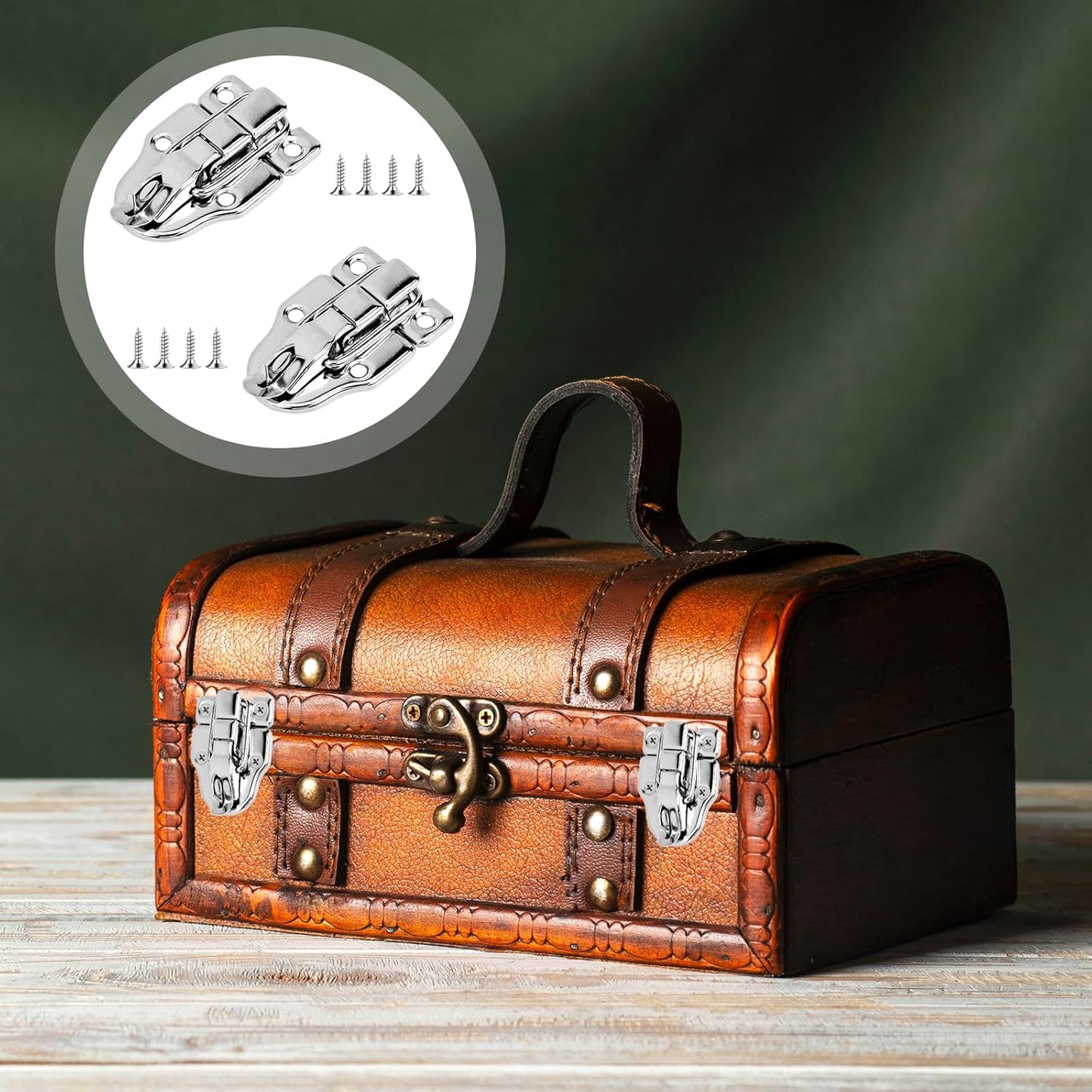 2 Pack Metal Duck-Billed Box Hasp Lock Toggle Latch Catch with Padlock Hole