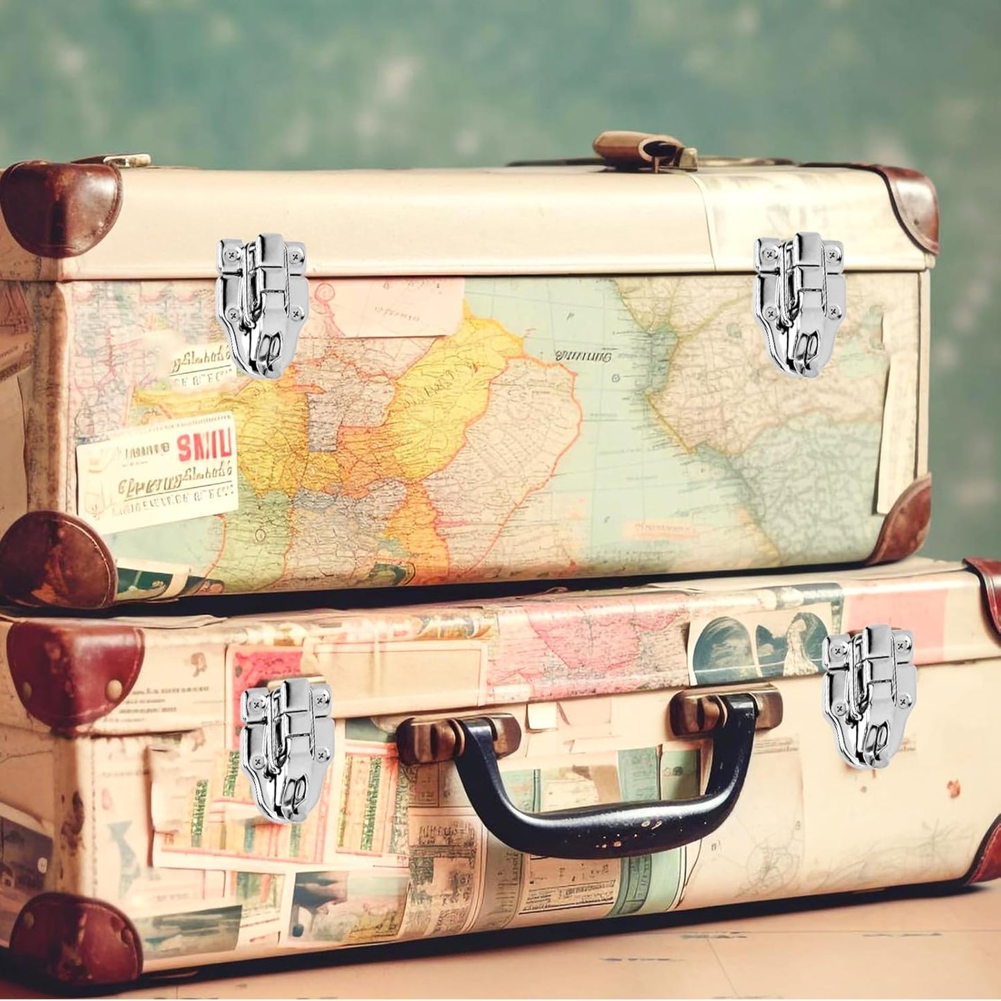 2 Pack Metal Duck-Billed Box Hasp Lock Toggle Latch Catch with Padlock Hole