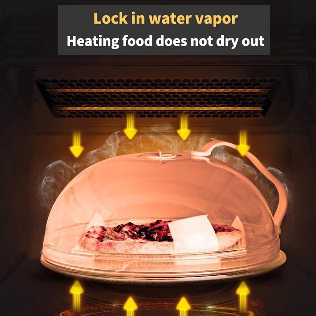 2 Pack Microwave Splatter Cover with Handle, Transparent Plate Lid, Adjustable Steam Vents - Keep Oven Clean and Tidy