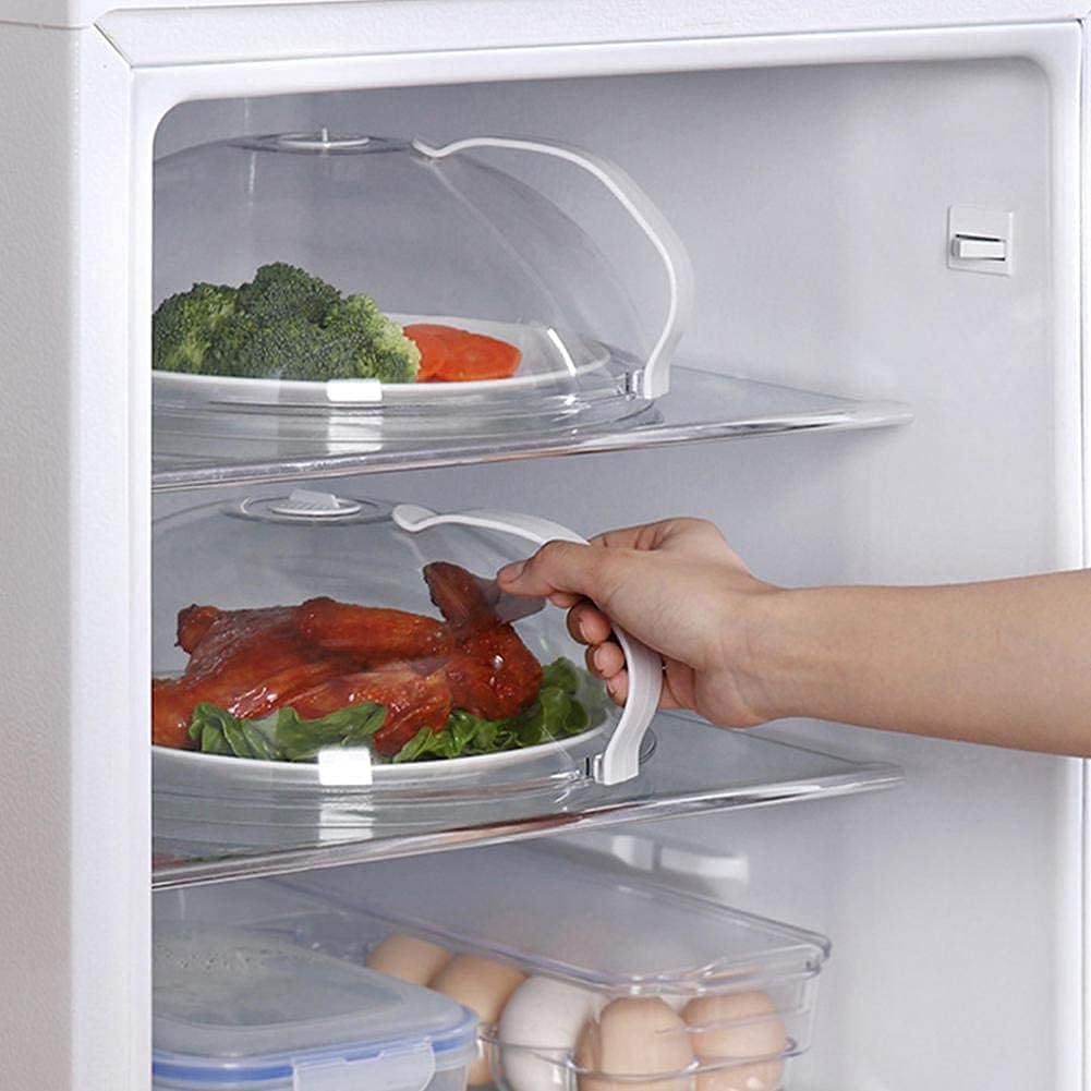 2 Pack Microwave Splatter Cover with Handle, Transparent Plate Lid, Adjustable Steam Vents - Keep Oven Clean and Tidy