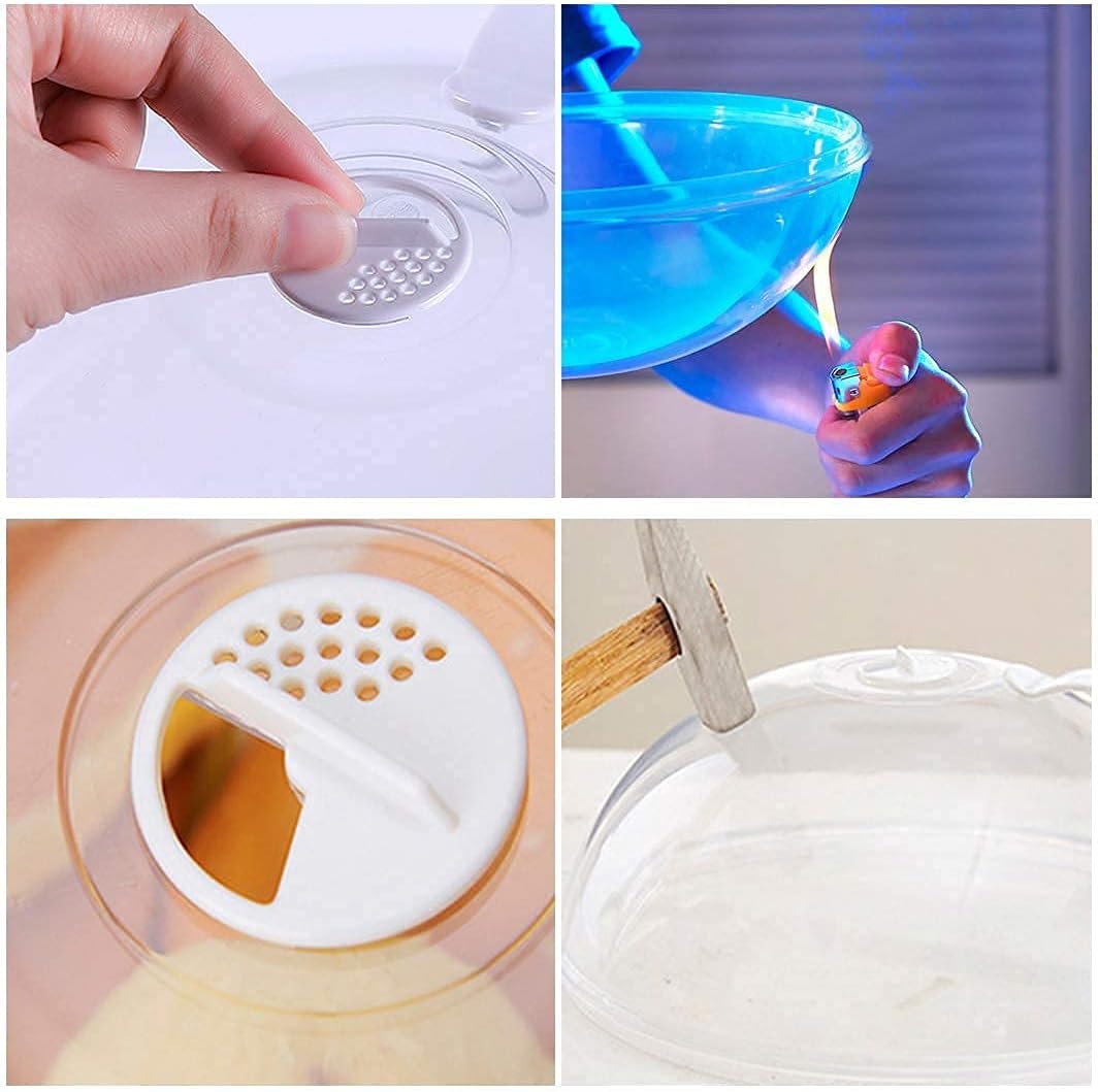 2 Pack Microwave Splatter Cover with Handle, Transparent Plate Lid, Adjustable Steam Vents - Keep Oven Clean and Tidy