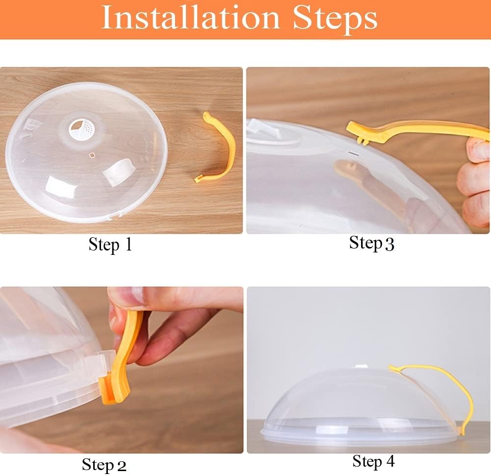 2 Pack Microwave Splatter Cover with Handle, Transparent Plate Lid, Adjustable Steam Vents - Keep Oven Clean and Tidy