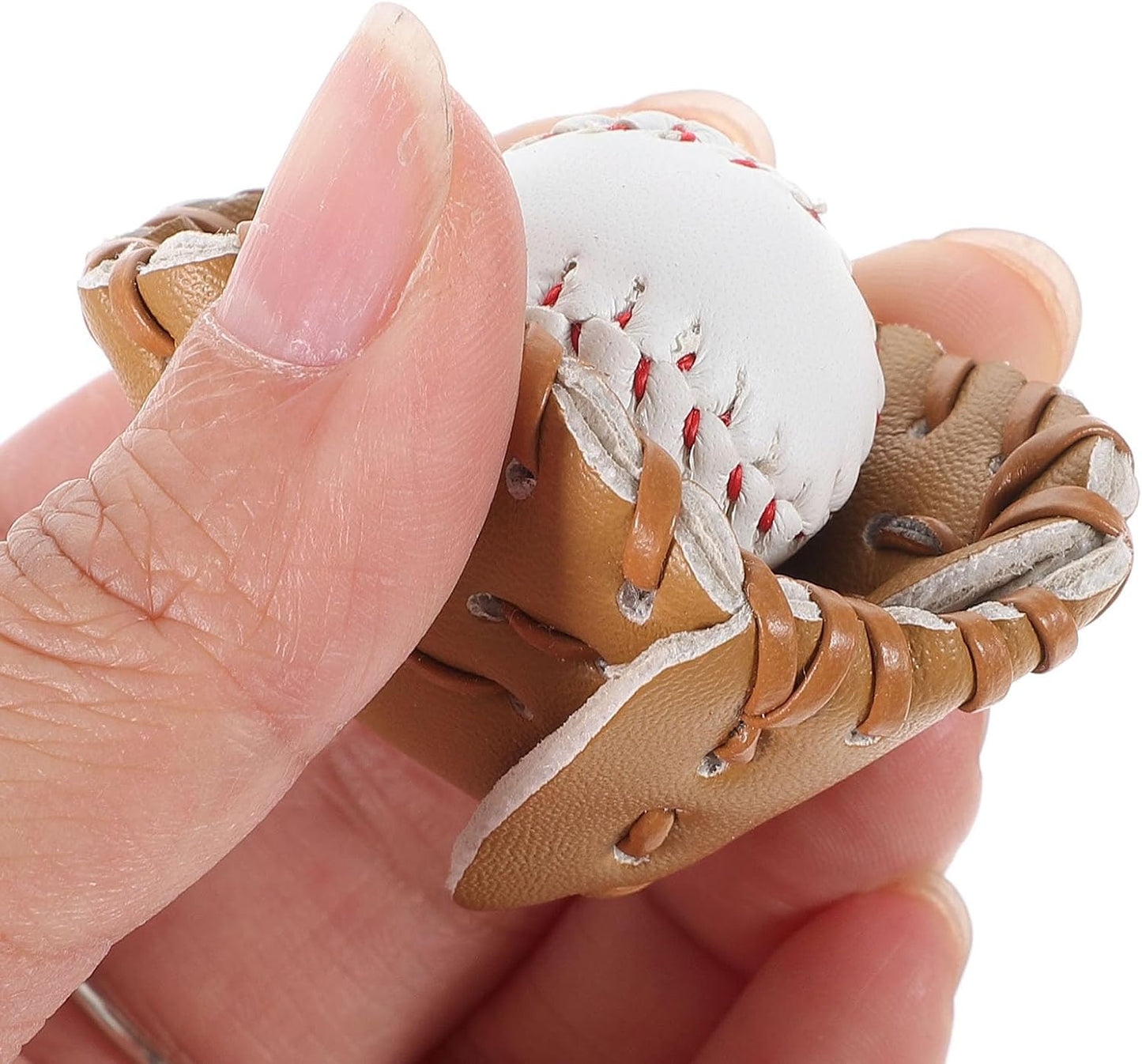 2 Pack Mini Baseball Set Dollhouse Sports Bat and Glove DIY Game Accessories - White Wooden Unisex 1:12 Scale Sport Miniature Toy