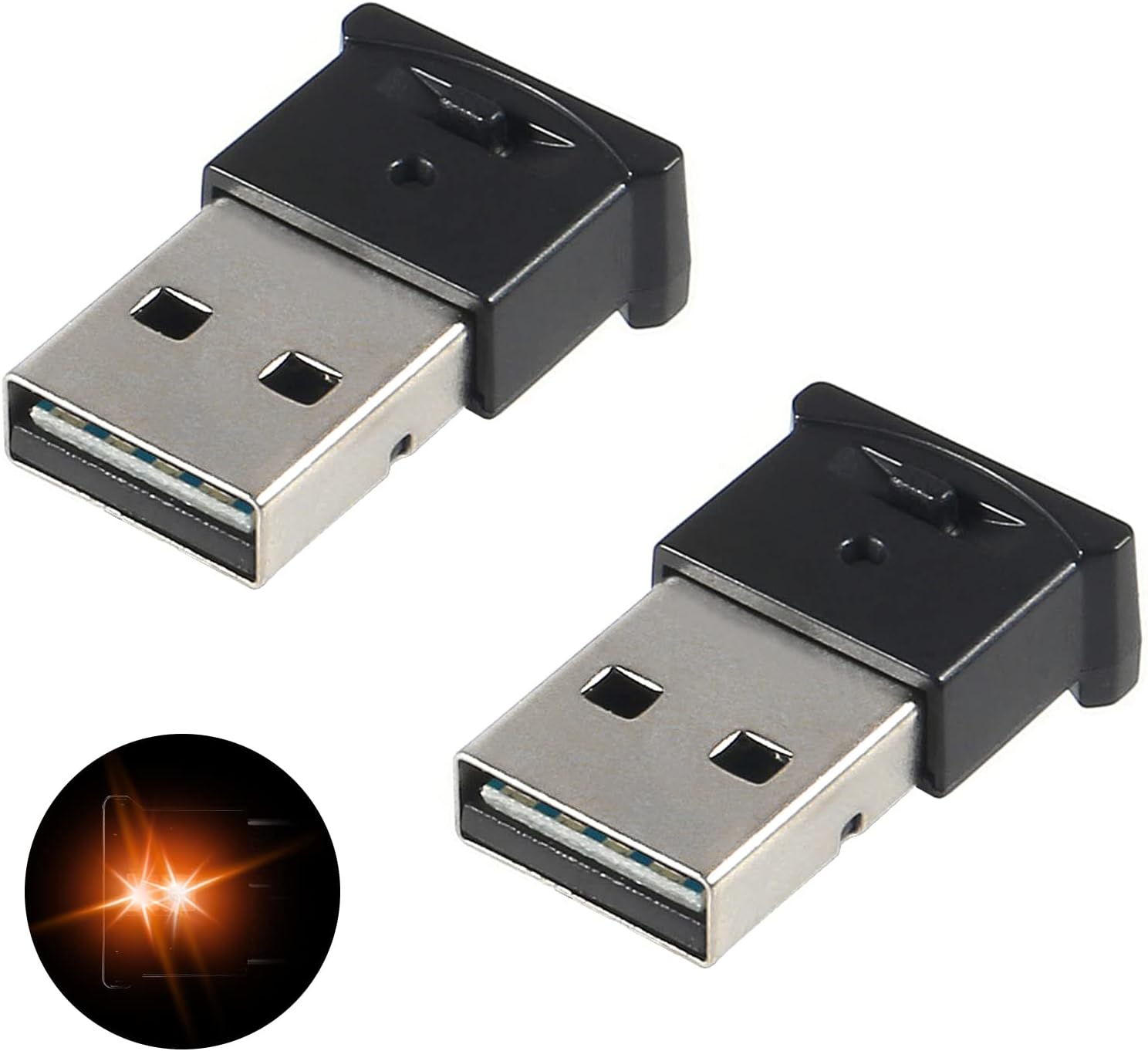 2 Pack Mini USB LED Lights - Adjustable 8 Color & Brightness Night Light for Car, Laptop, Keyboard, Home, Office - RGB Interior Lighting Atmosphere Lamp
