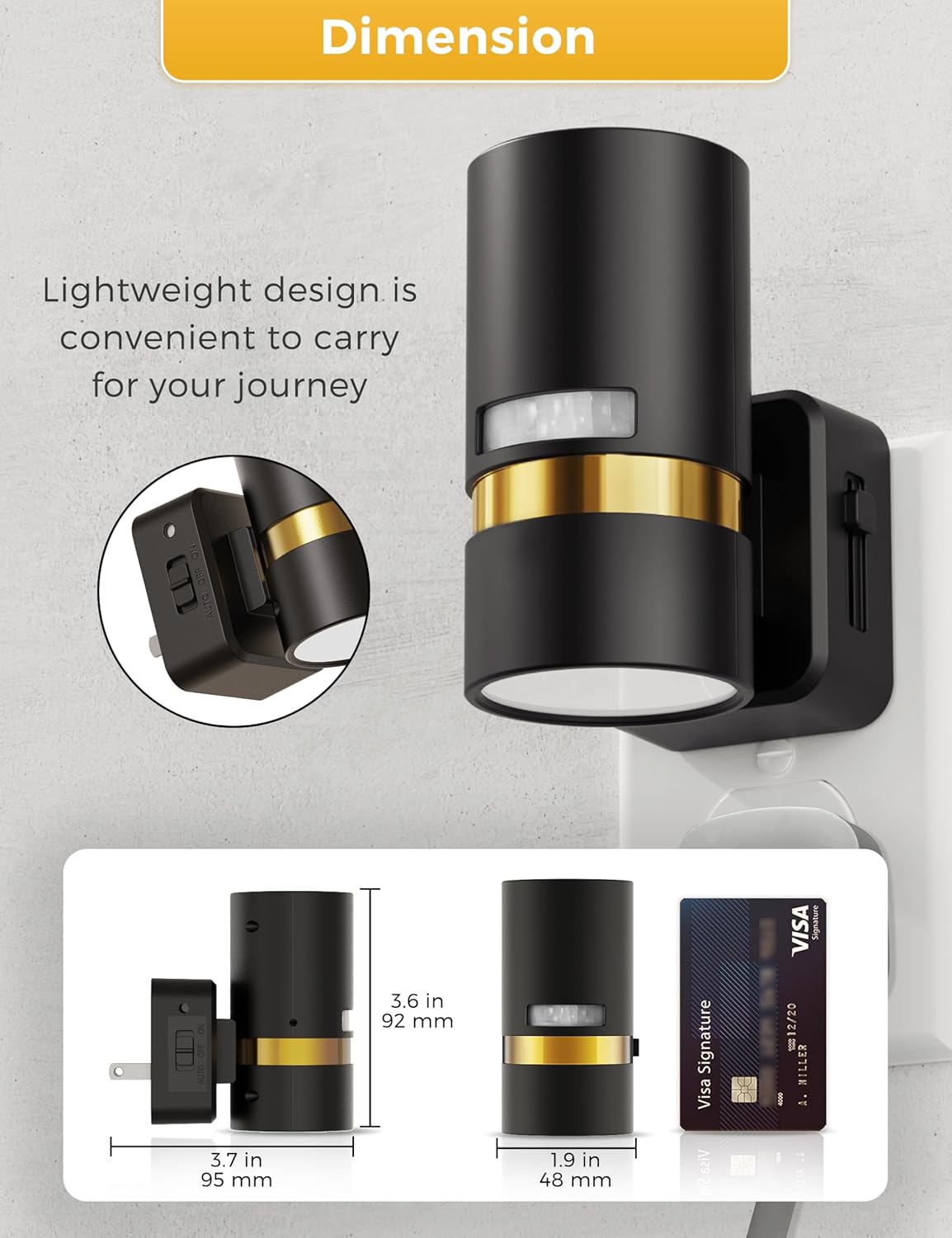 2 Pack Modern L LOHAS LED Night Light with Motion Sensor, Soft White 3000K, Plug-in Nightlight for Bedroom, Bathroom, Hallway, Stairs - 0-100LM