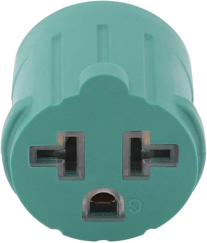2-Pack NEMA 5-15P to 5-15/20R Plug Adapter, 15 Amp to 20 Amp T-Blade AC Power Adapter - Green