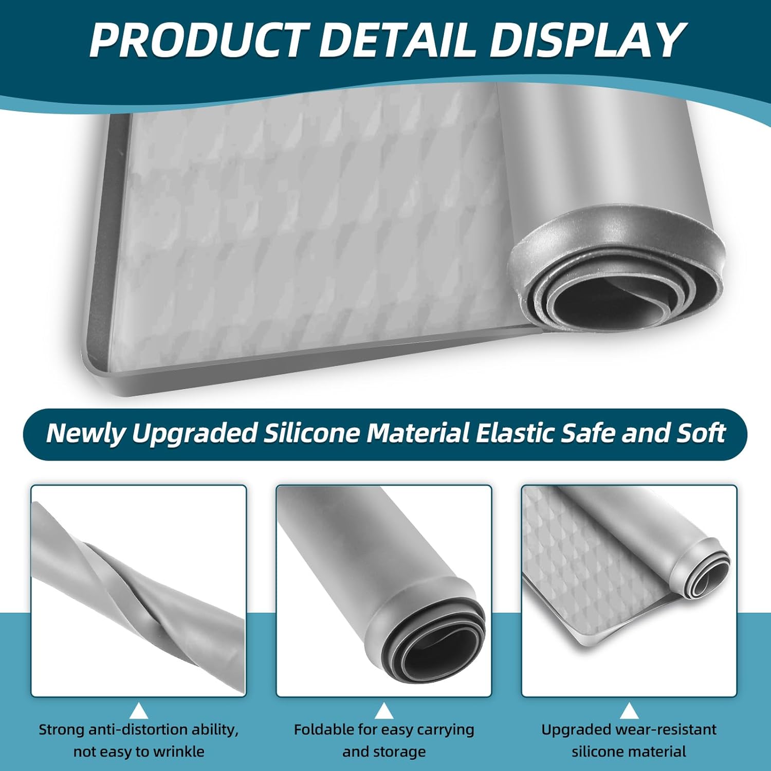 2 Pack Non-Slip Waterproof Washer and Dryer Top Covers, 23.6''x 25.6'' Silicone Rubber Mat for Laundry Room, Home Kitchen Washer Dryer Protector