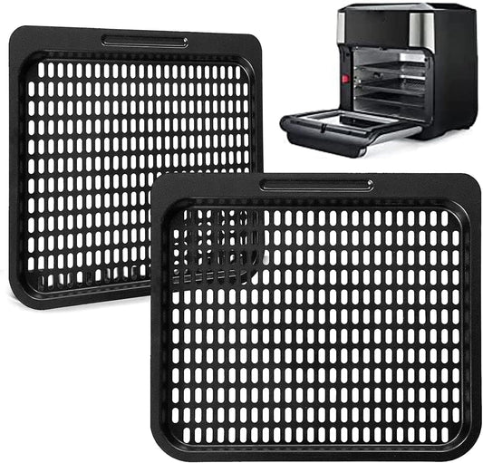 2 Pack Nonstick Air Fryer Cooking Trays for 10 Qt Air Fryers - Replacement Parts for PowerXL, Chefman, Innsky, CROWNFUL - Dishwasher Safe
