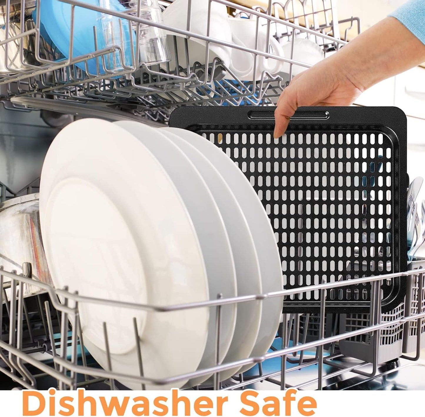 2 Pack Nonstick Air Fryer Cooking Trays for 10 Qt Air Fryers - Replacement Parts for PowerXL, Chefman, Innsky, CROWNFUL - Dishwasher Safe