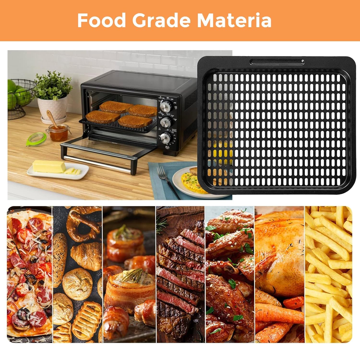 2 Pack Nonstick Air Fryer Cooking Trays for 10 Qt Air Fryers - Replacement Parts for PowerXL, Chefman, Innsky, CROWNFUL - Dishwasher Safe