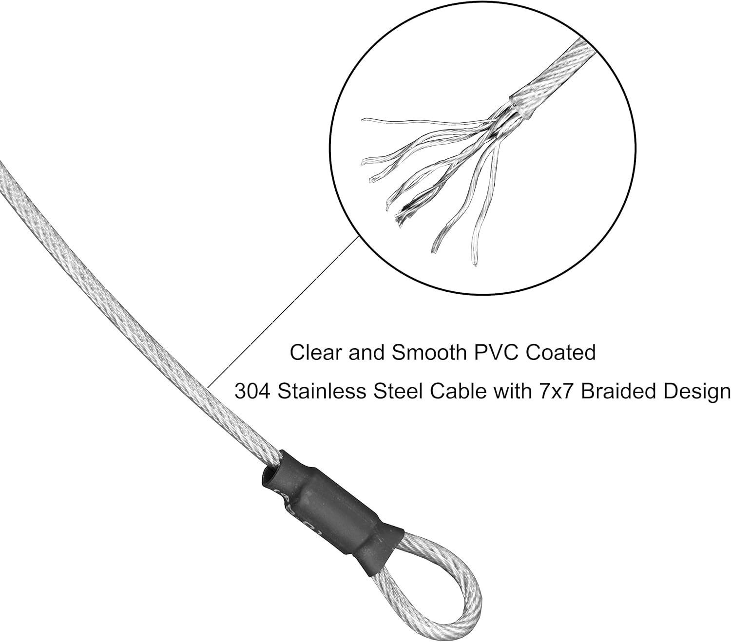 2 Pack of 3mm Braided Stainless Steel Safety Cable Locks for Luggage - OMOTOOL Safety Cable Wire Kit