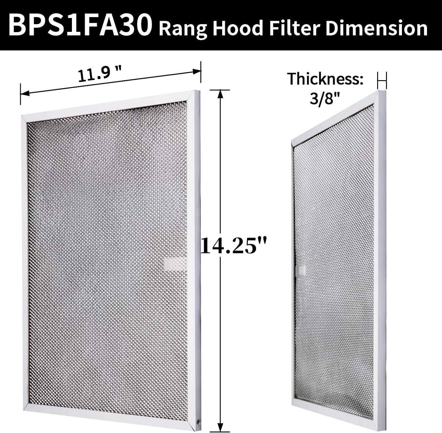 2-Pack of Freeboy BPS1FA30 Range Hood Filters for 30" Broan Nutone QS1 WS1 - Aluminum Grease Filter - Replaces 99010299, S99010305, AP3378953