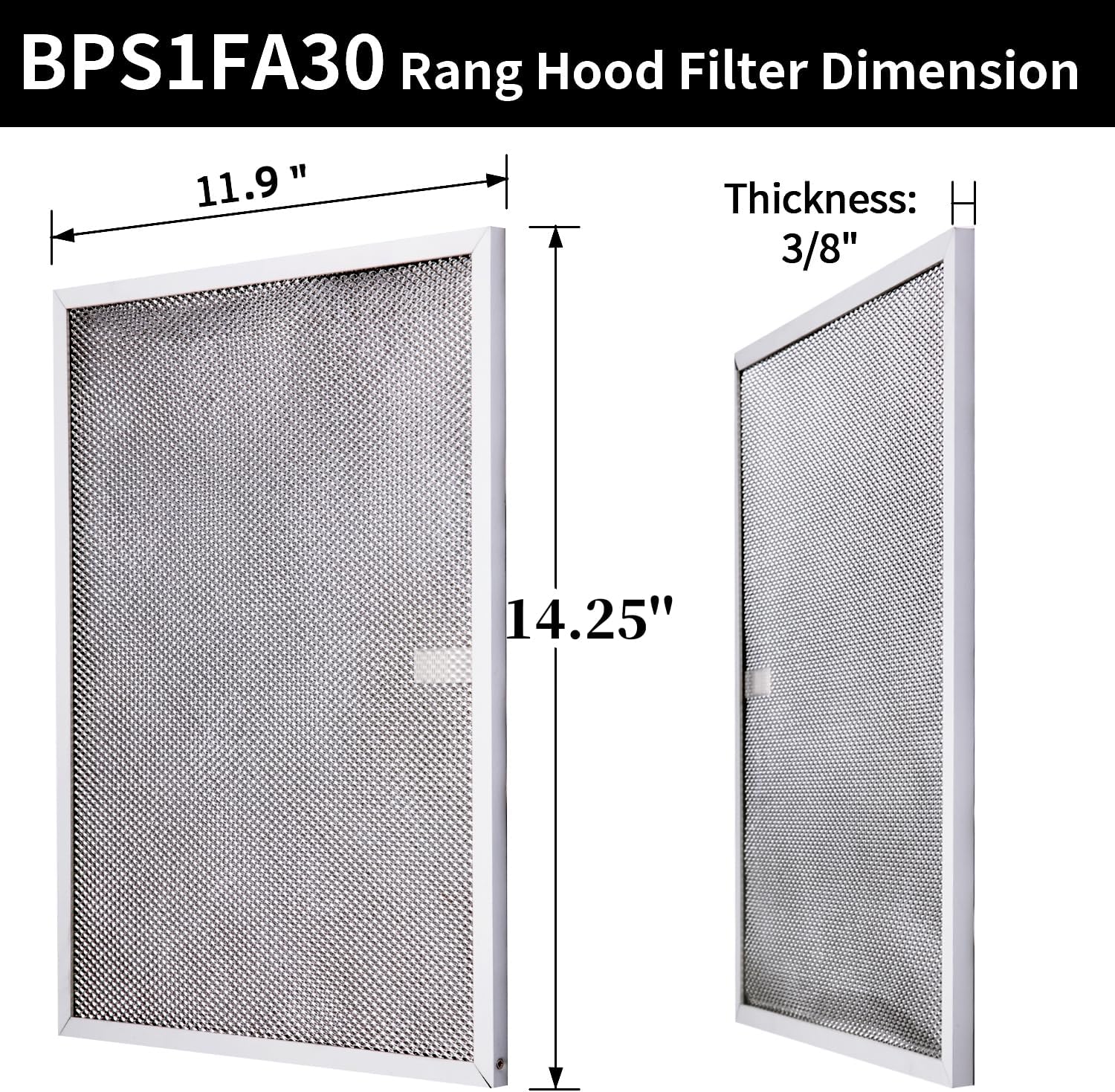 2-Pack of Freeboy BPS1FA30 Range Hood Filters for 30" Broan Nutone QS1 WS1 - Aluminum Grease Filter - Replaces 99010299, S99010305, AP3378953