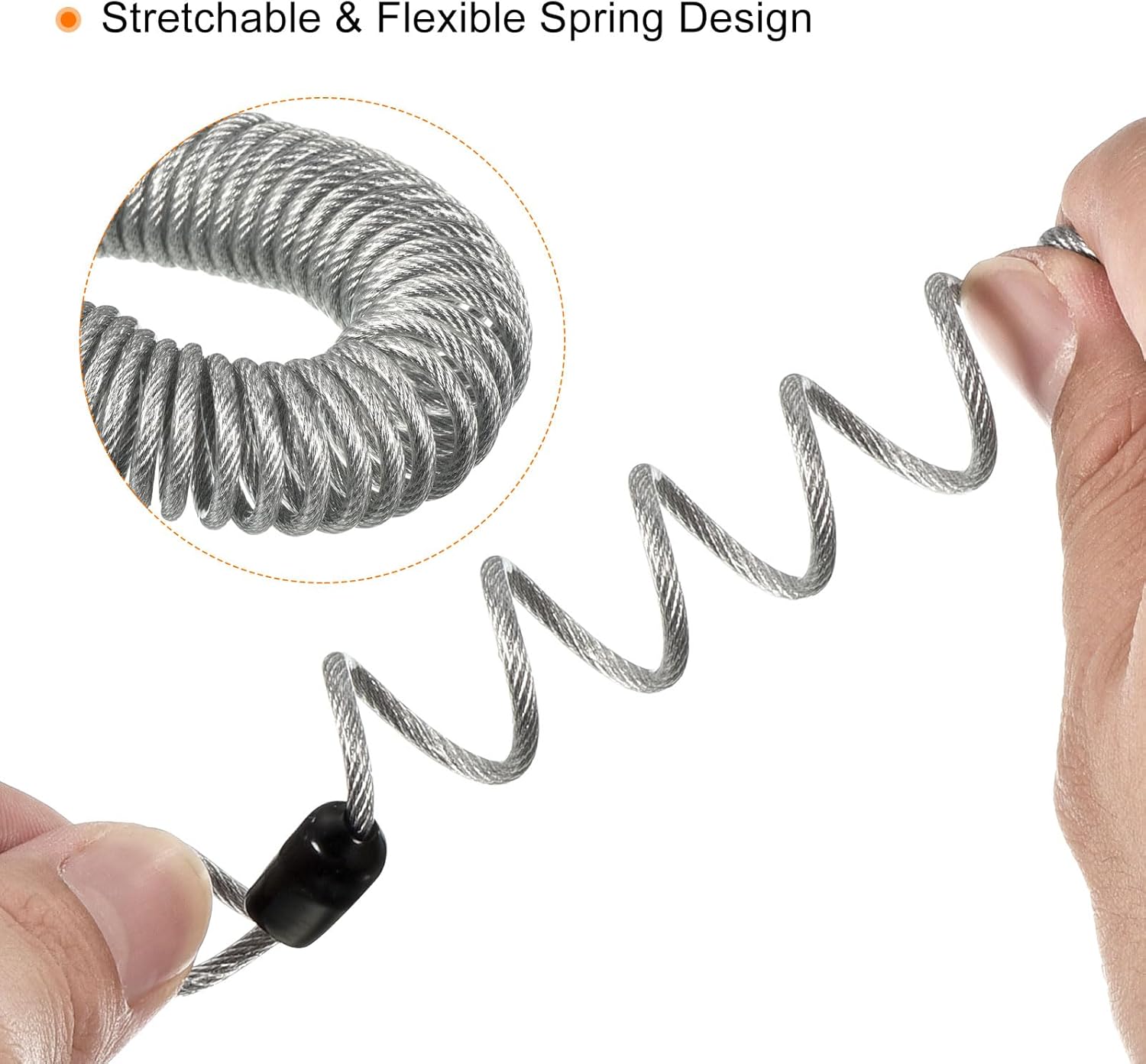 2 Pack of PATIKIL Security Steel Cable 2.5mm x 2.5m Coated Spring Wire Rope for Luggage Locks