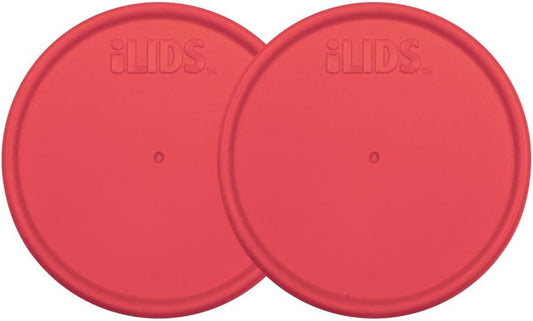 2-Pack of USA-Made Coral Regular Mouth iLIDS Mason Jar Storage Lids