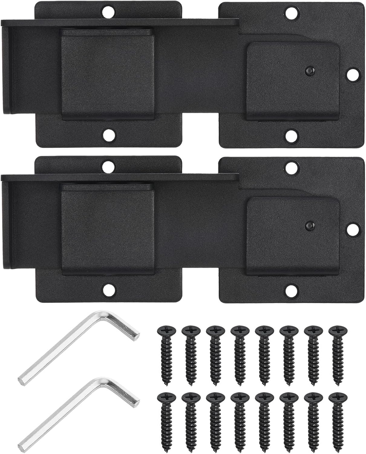 2 Pack of uxcell 7.8" Flip Gate Latch Locks with Padlock Hole - Adjustable Door Latch for Sliding/Swing Open Doors, Double Gates, Barns, Wooden Fences, Garages, Yards - Black