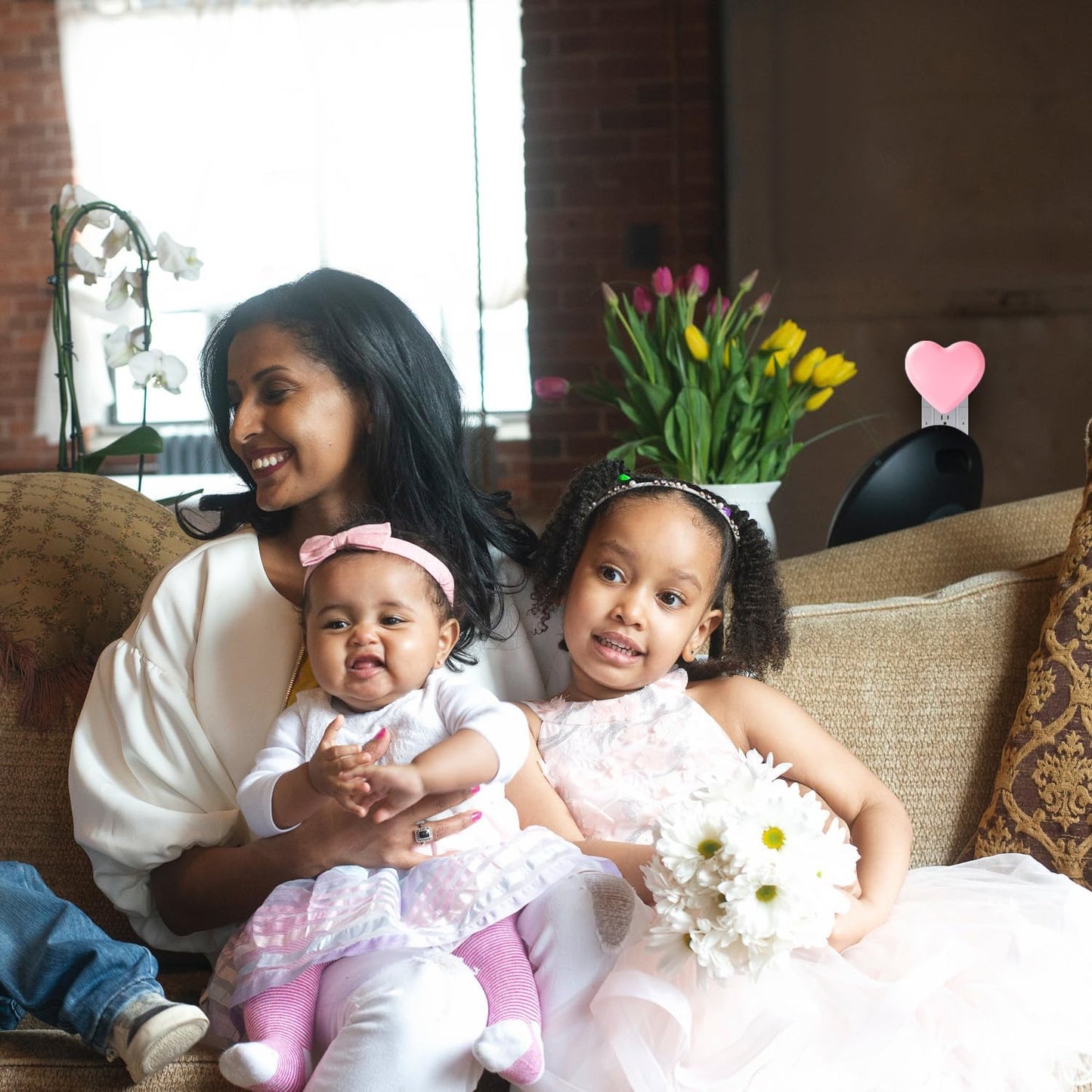 2 Pack Pink LED Night Lights for Kids, Cute Nightlight with Auto Dusk to Dawn Sensor - Ideal for Bedroom, Nursery, Bathroom, Hallway - INZU Night Lights Plug Into Wall