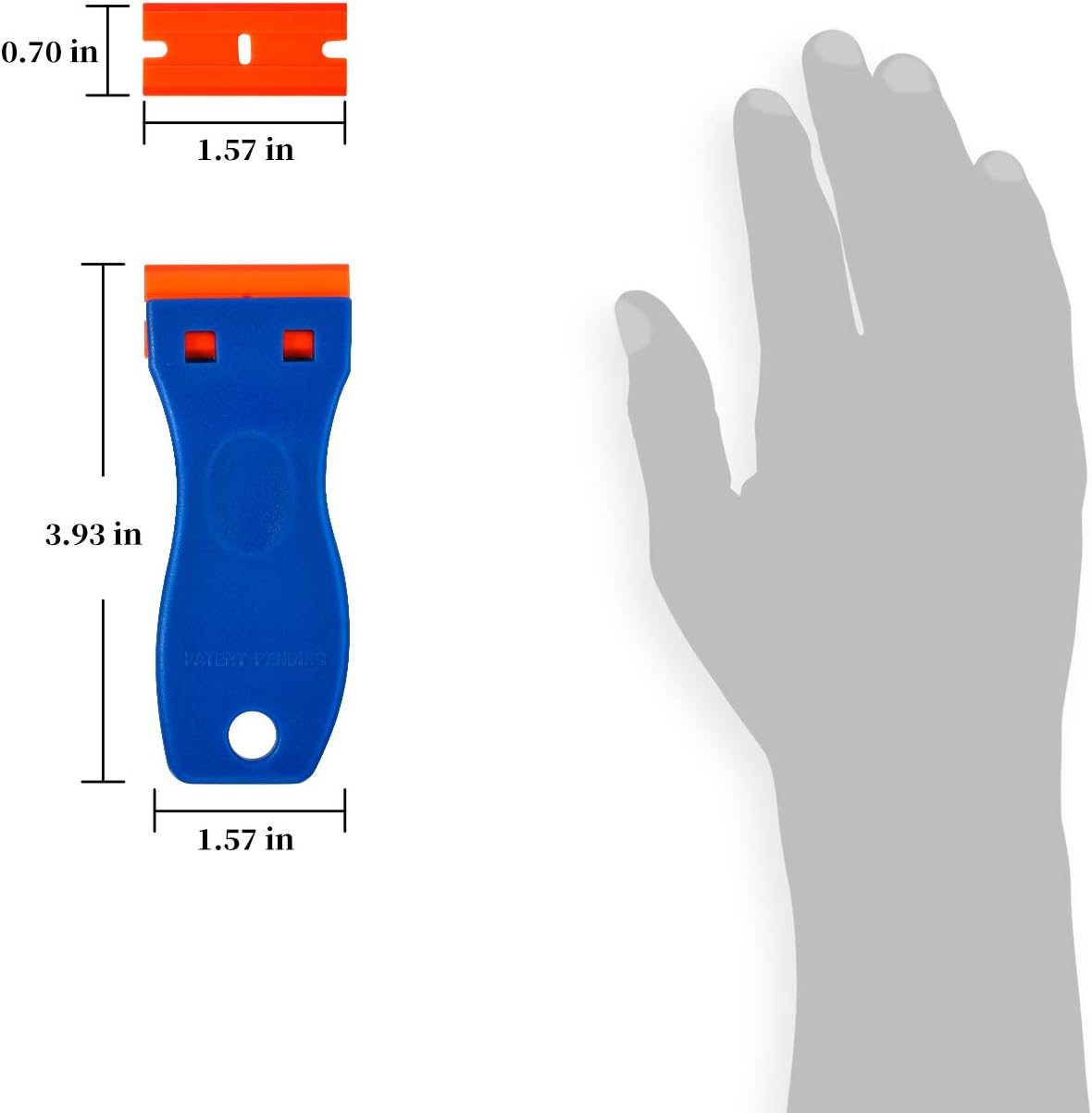 2-Pack Plastic Razor Blade Scraper with 120 Razor Blades - Ideal for Removing Glue, Stickers, Decals, and Tint from Car Windows and Glass - Blue