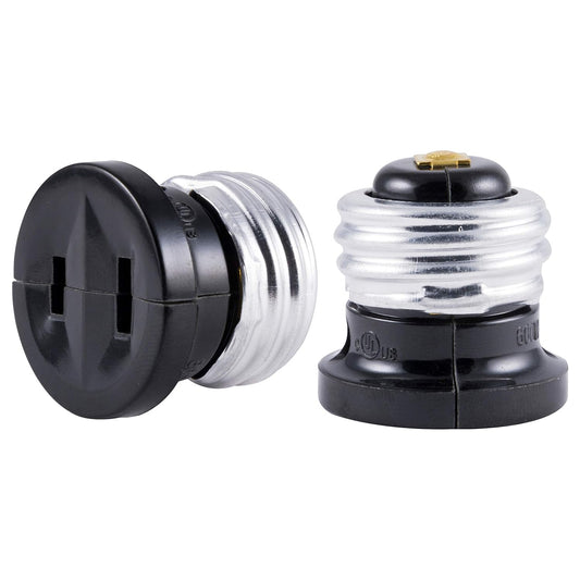 2-Pack Power Gear Polarized Handy Plug for Easy 2-Prong Installation - Black, UL Listed Outlet Socket Adapter (Model: 54276)