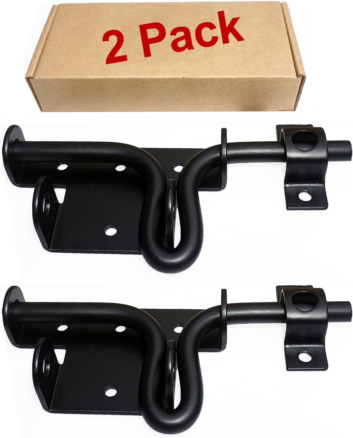 2 Pack POWERFOFO Sliding Bolt Latch with Padlock Hole - Heavy-Duty Gate/Door Lock