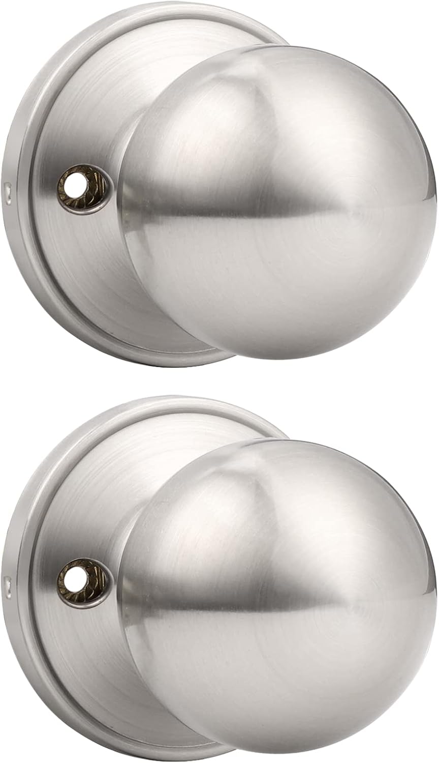 2 Pack Probrico Brushed Nickel Stainless Steel Inactive Ball Dummy Door Knobs