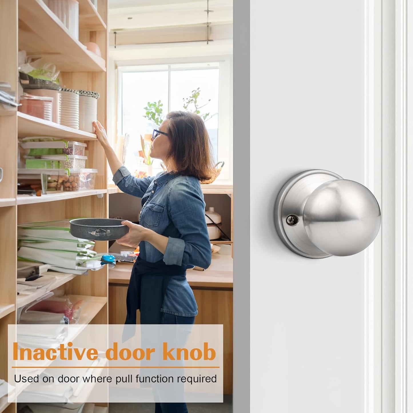 2 Pack Probrico Brushed Nickel Stainless Steel Inactive Ball Dummy Door Knobs